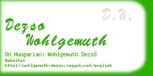 dezso wohlgemuth business card